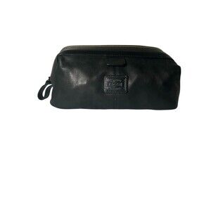 Fossil Soft Leather  Black Travel Toiletry Bag Shaving Dopp Vintage